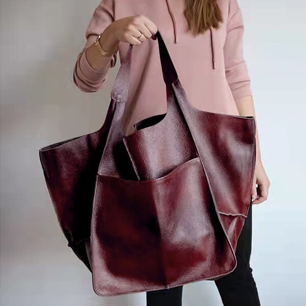 JansenStyle™ Xylia | Nieuwe Oversized Handgemaakte Vegan Leren Tas