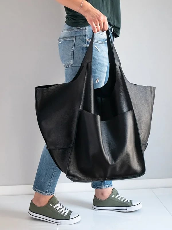 JansenStyle™ Xylia | Nieuwe Oversized Handgemaakte Vegan Leren Tas