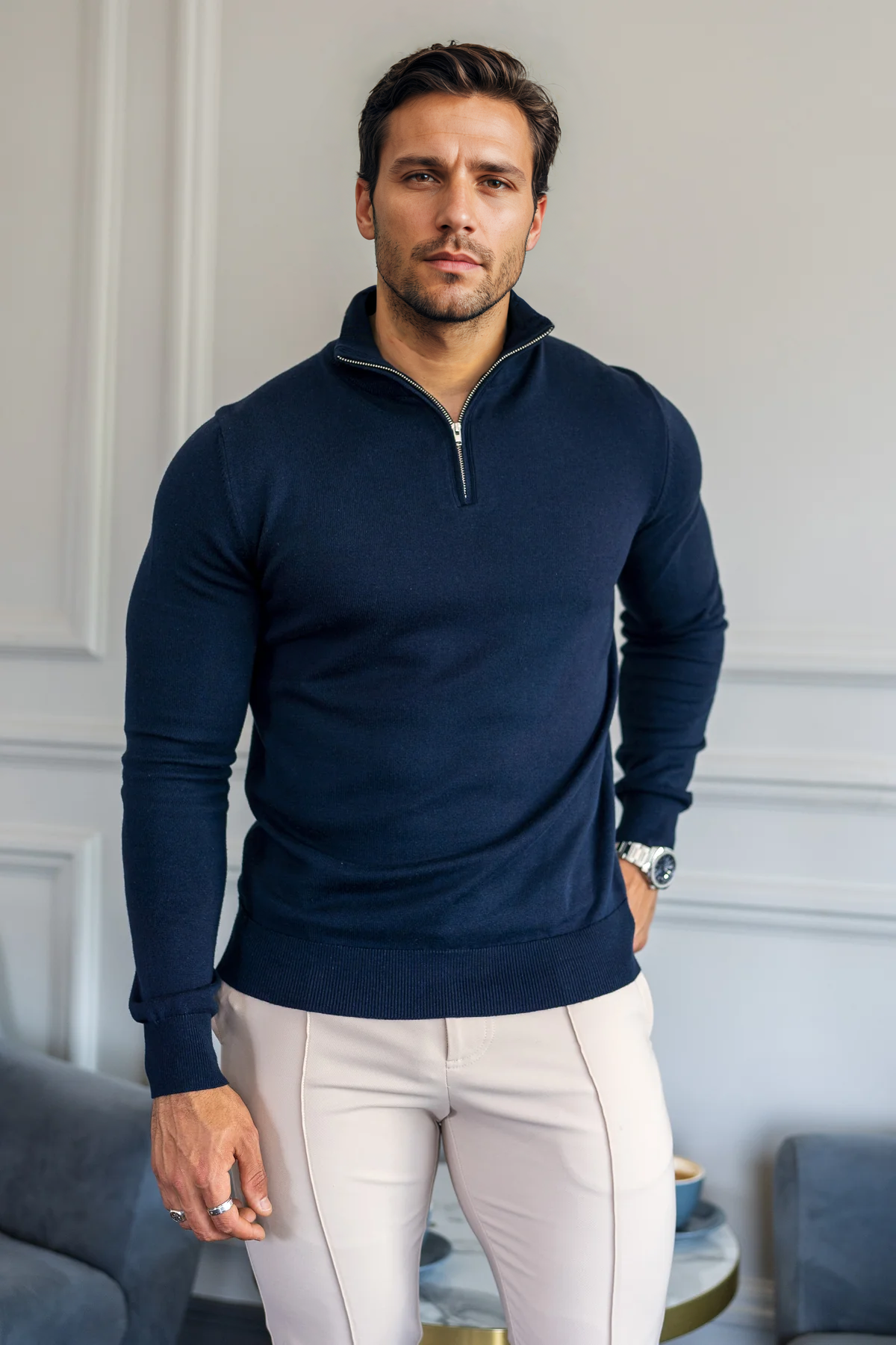 Anton- Pull à col zippé