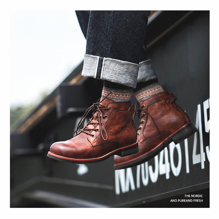 Bottes "Pioneer" en Cuir Résistant