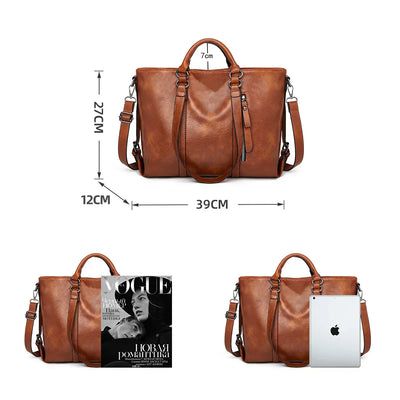 JansenStyle™ Signe | "Grand sac à main en cuir à grande capacité."