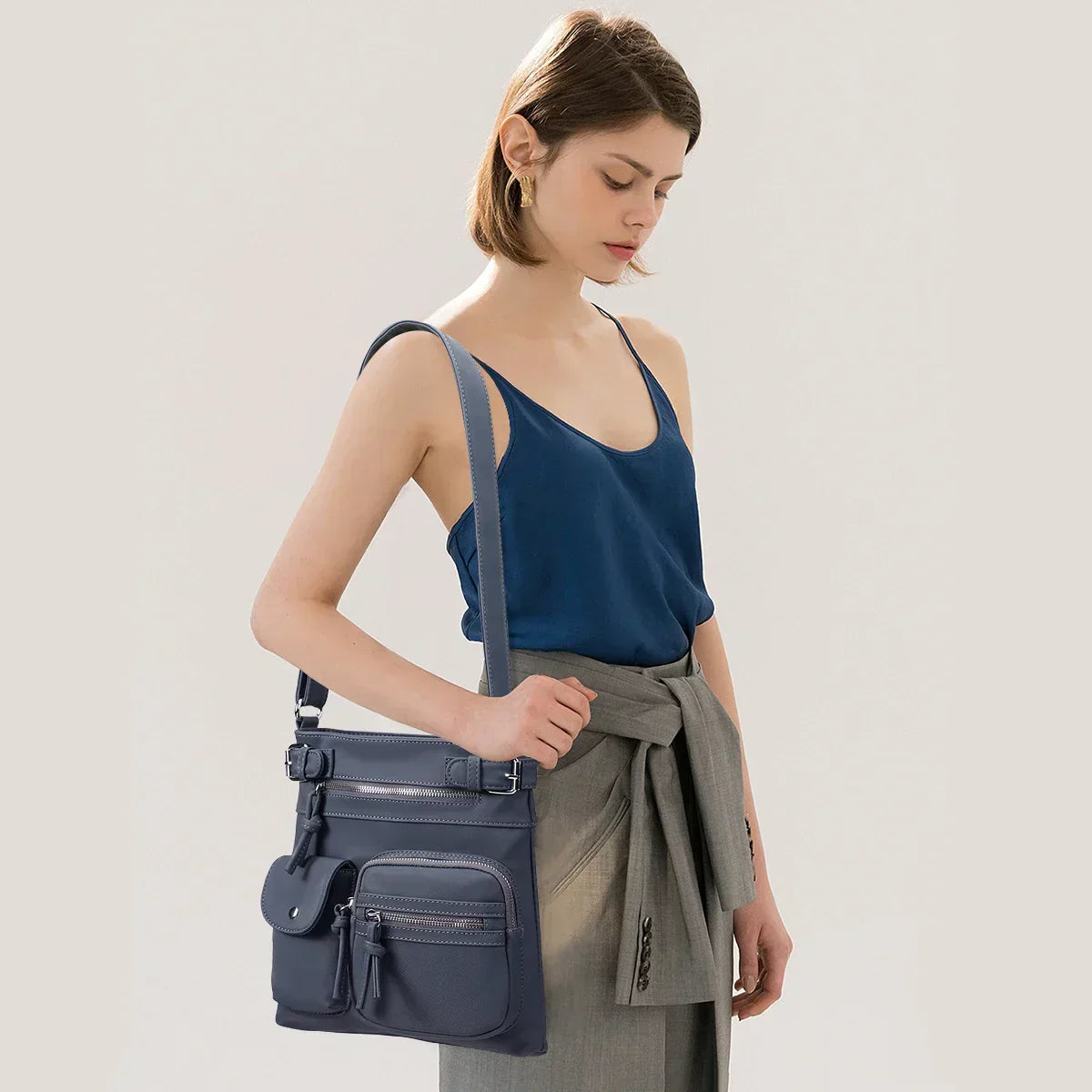 JansenStyle™ Zara | Sac à épaule en cuir doux avec plusieurs compartiments