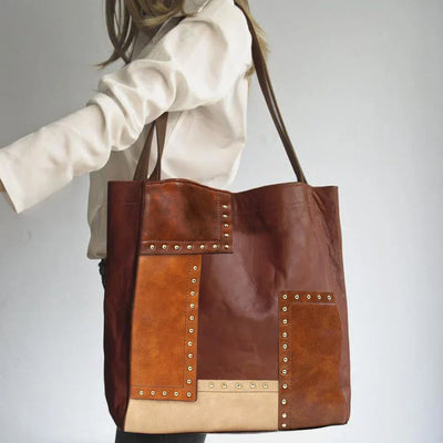 JansenStyle™ Dagny | Sac en cuir patchwork vintage