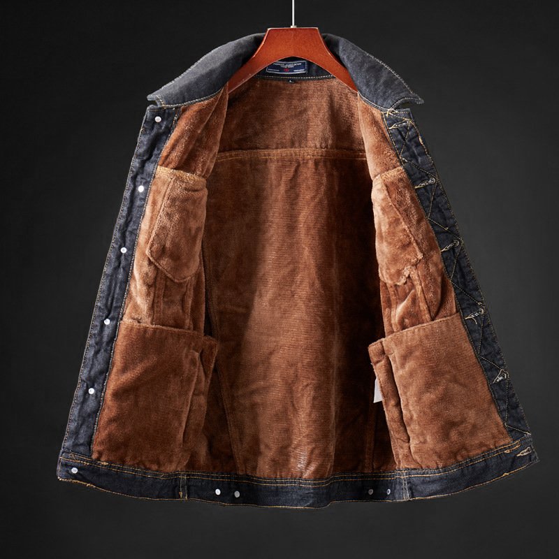 Veste en Jean Bronco Doublée en Fleece