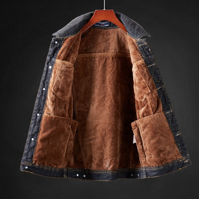 Veste en Jean Bronco Doublée en Fleece