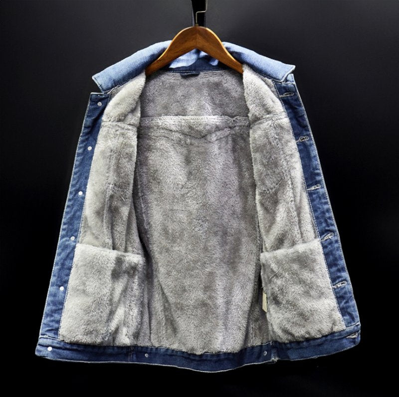 Veste en Jean Bronco Doublée en Fleece