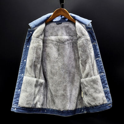 Veste en Jean Bronco Doublée en Fleece