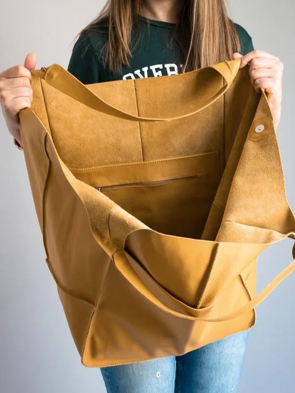 JansenStyle™ Xylia | Nieuwe Oversized Handgemaakte Vegan Leren Tas