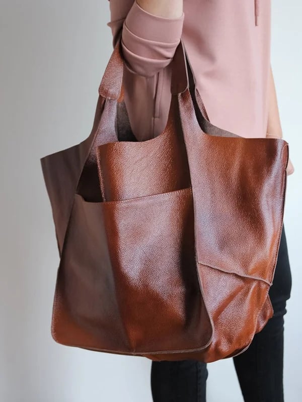 JansenStyle™ Xylia | Nouveau sac à main vegan en cuir surdimensionné fait à la main