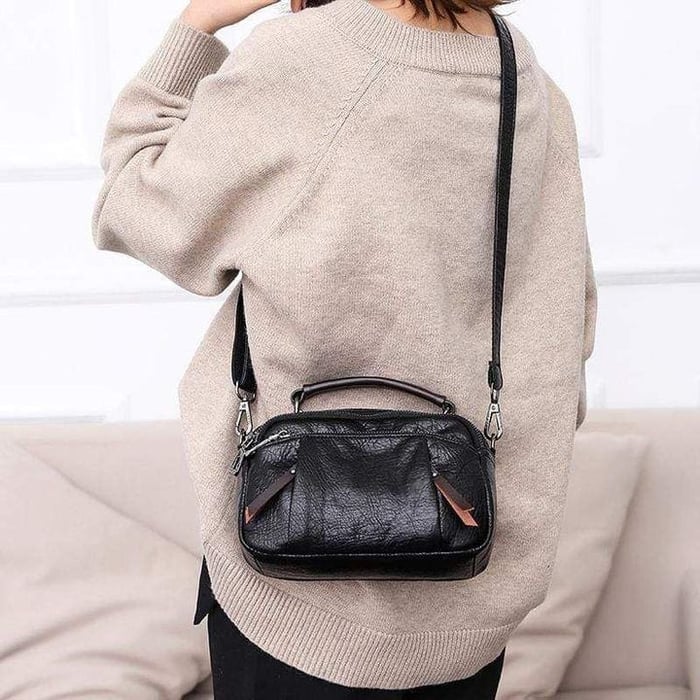 JansenStyle™ Tanja | Sac fait main en cuir doux avec plusieurs poches