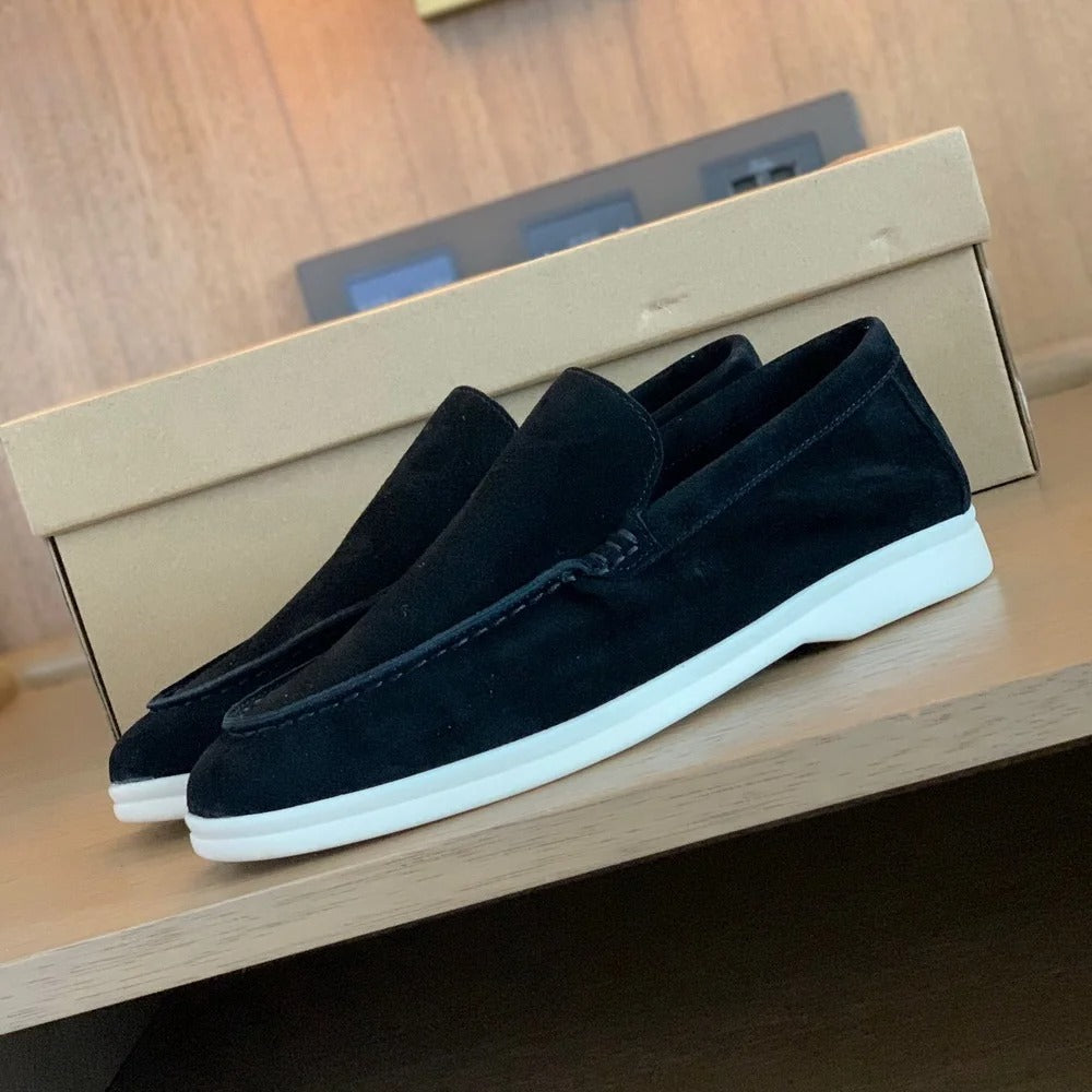 Lorenzo - Chaussons pour Homme en Cuir Suédé